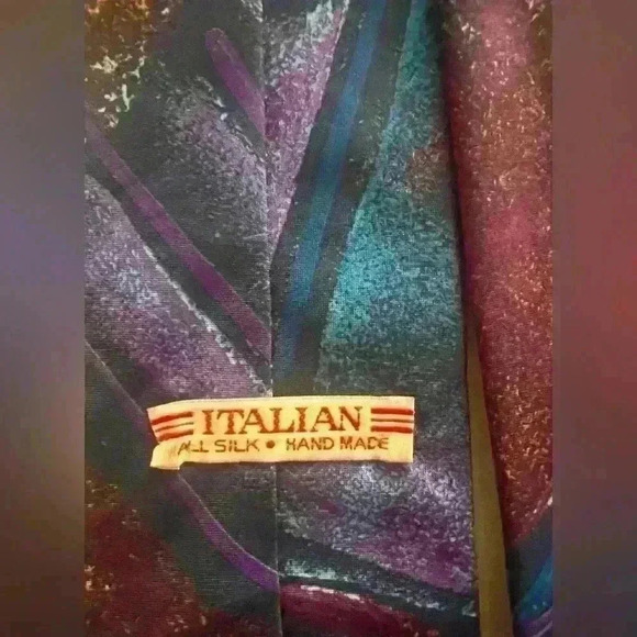 Set of 5 vintage silk neckties Robert Allan Perry Ellis and others - Picture 8 of 8